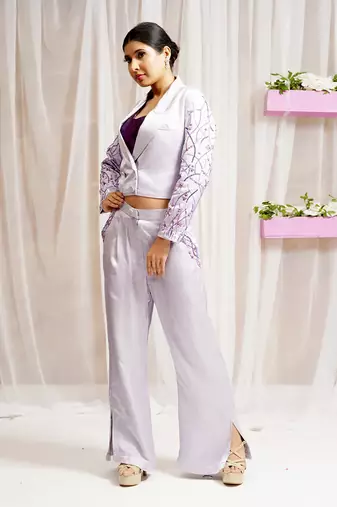 BLAZER COAT WITH INNER AND PANTS/ CO - ORD SET