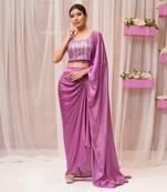 2  piece hand embroidered blouse and drape saree