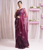 2  piece hand embroidered blouse and saree