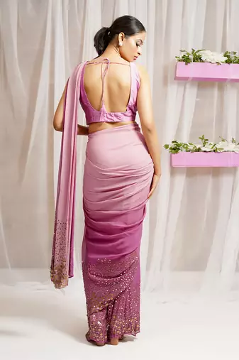 2  piece hand embroidered blouse and saree