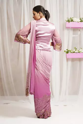2  piece hand embroidered blouse and saree
