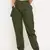 Olive plain cotton trousers