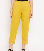 Yellow plain cotton trousers