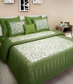 Runjhun Queen Size 100% Comfort Soft Cotton Rajasthani Jaipuri Traditional Double Bedsheets With 2 Pillow Covers