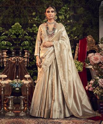 Champagne Lehenga Set With Dupatta 1