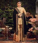 Oxidised Gold Garara Set With Velvet Dupatta Shawal
