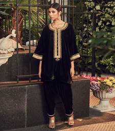 All Black Vevet Kurta  And Salwar Set