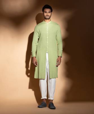 Lime Classic Silt Kurta  1