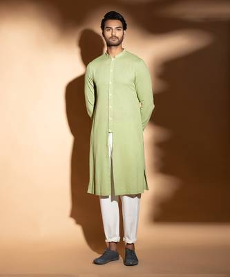 Lime Classic Silt Kurta  2
