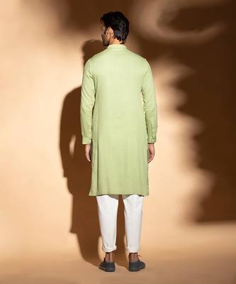 Lime Classic Silt Kurta  4