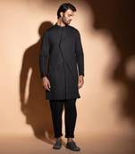 Black Double Layer Kurta 