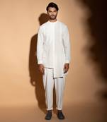 Off White Asymmetric Box Kurta