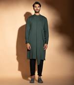 Teal Blue Side Layered Kurta