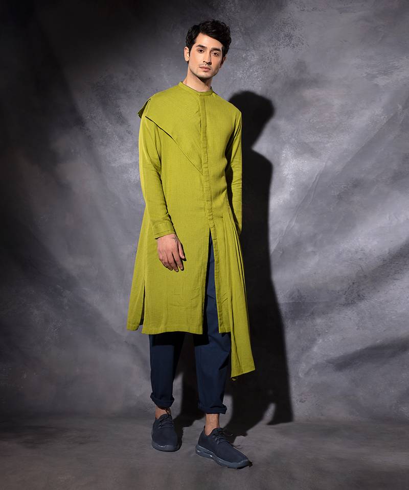 Yellow Draped Kurta 