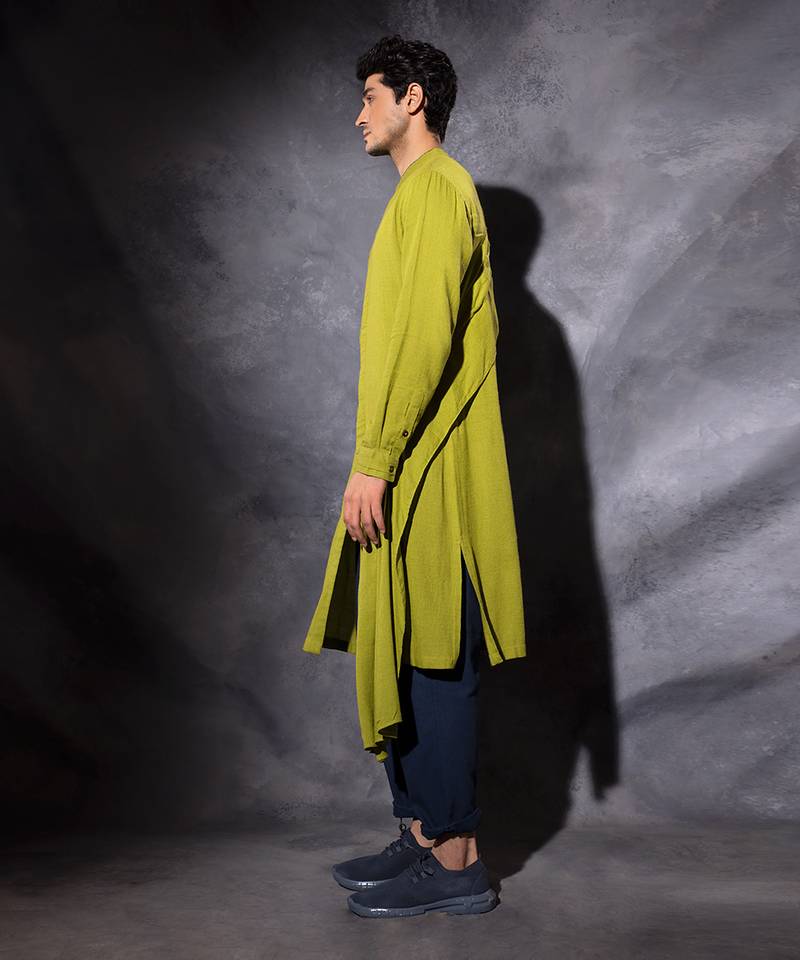 Yellow Draped Kurta 