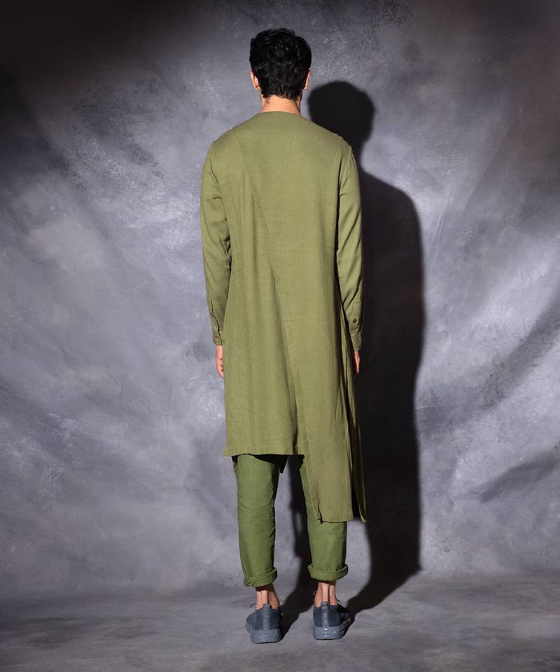 Green Zipper Kurta 