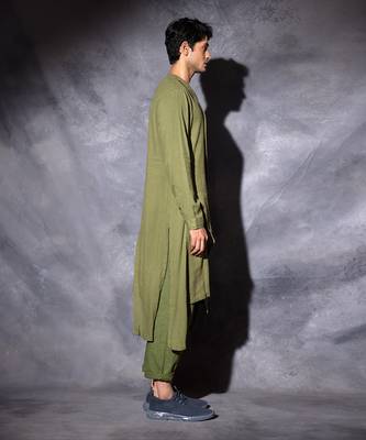 Green Zipper Kurta  4