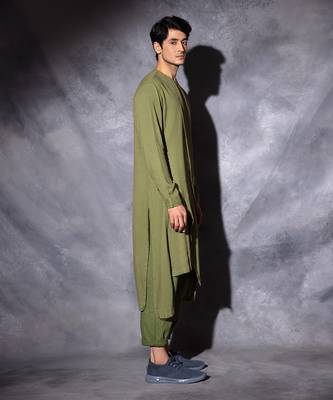 Green Zipper Kurta  5