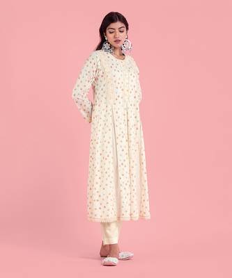 Frozen Off White A-Line Kurta Set 3