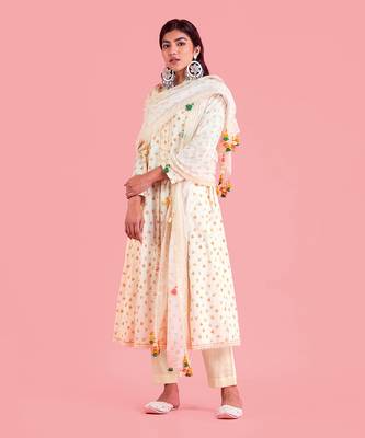 Frozen Off White A-Line Kurta Set 1