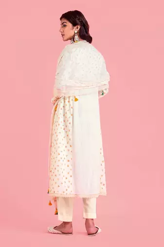 Frozen Off White A-Line Kurta Set