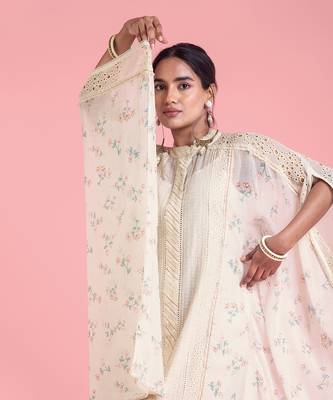 Frozen Off White Kaftan Dress 4