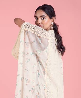 Frozen Off White Kaftan Dress 5