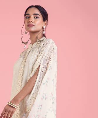 Frozen Off White Kaftan Dress 6