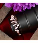 American Diamond Rose Gold Style Statement Leaf Shaped Bracelet for Girls and Women