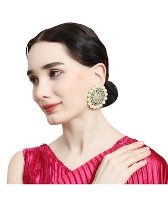 Kundan and Pearl Studded Style Statement Studs 2