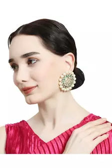 Kundan and Pearl Studded Style Statement Studs