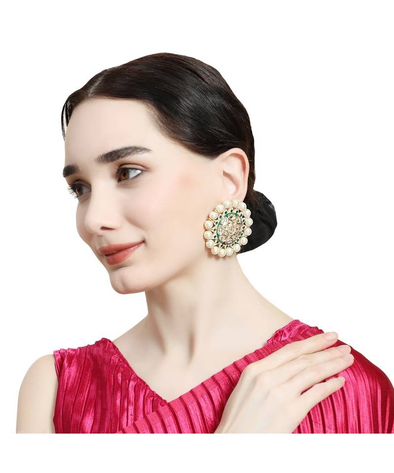 Kundan and Pearl Studded Style Statement Studs