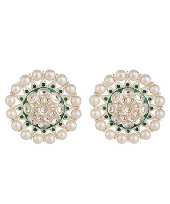 Kundan and Pearl Studded Style Statement Studs 3