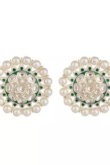 Kundan and Pearl Studded Style Statement Studs