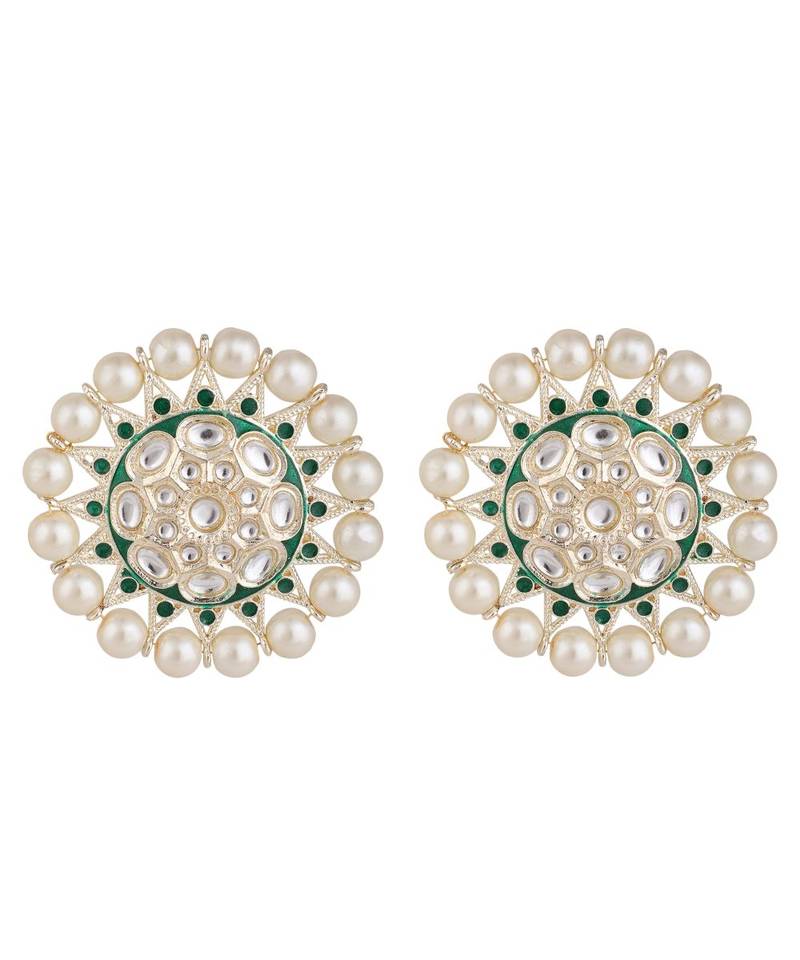 Kundan and Pearl Studded Style Statement Studs