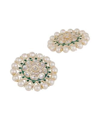 Kundan and Pearl Studded Style Statement Studs 4