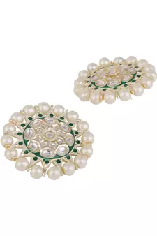 Kundan and Pearl Studded Style Statement Studs