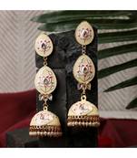 Enameled Dangle and Drop Jhumka Earring fr Girls and Women