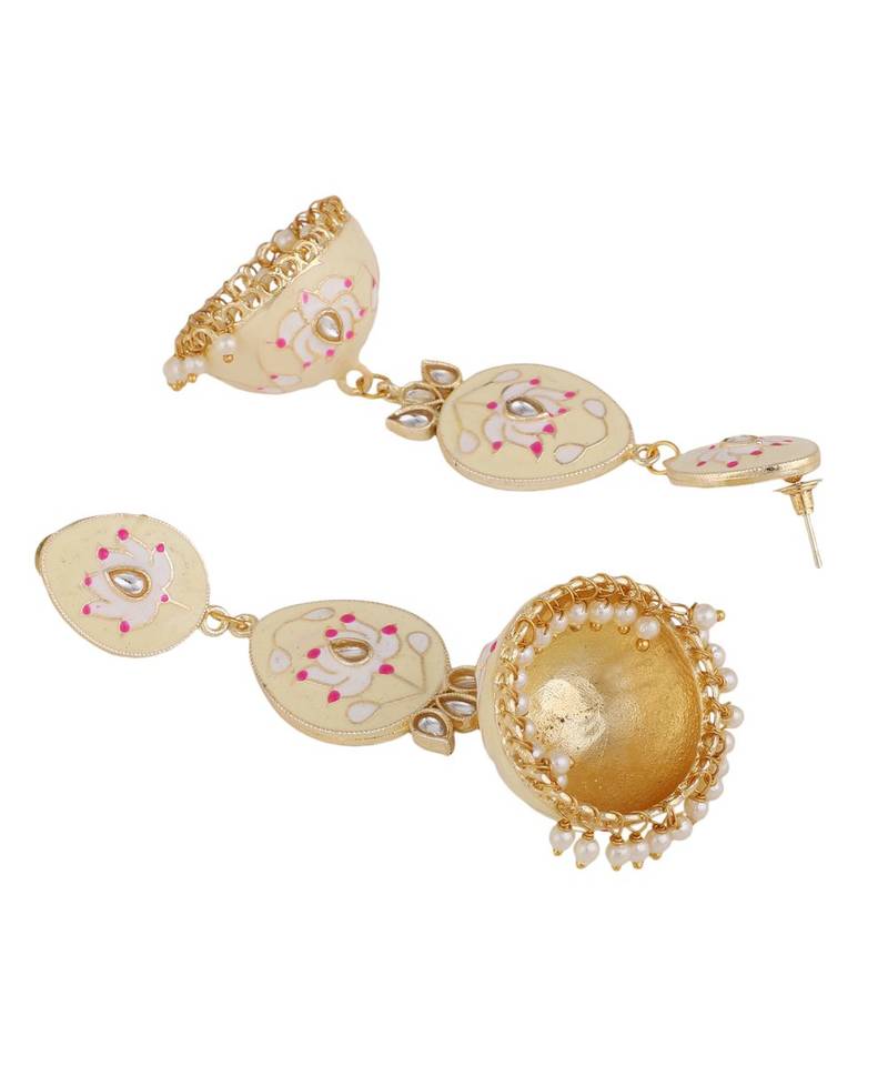 Enameled Dangle and Drop Jhumka Earring fr Girls and Women