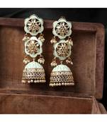 Statement Dangle Drop Kundan Studded Jhumka Earring