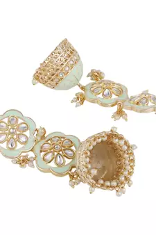 Statement Dangle Drop Kundan Studded Jhumka Earring