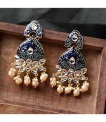 Statement Enameled Kundan and Pearl Studded Earring