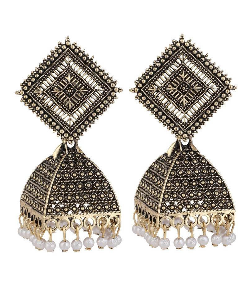 Antique Gold Plated Classic Jhumka Earring for Girls and Women
