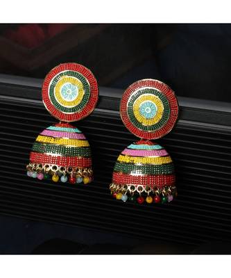 Enameled Multicolor Statement Jhumka Earring for Girls and Women 1