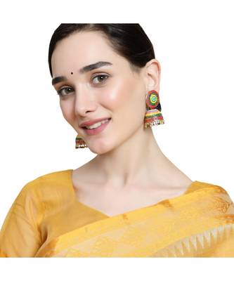 Enameled Multicolor Statement Jhumka Earring for Girls and Women 2