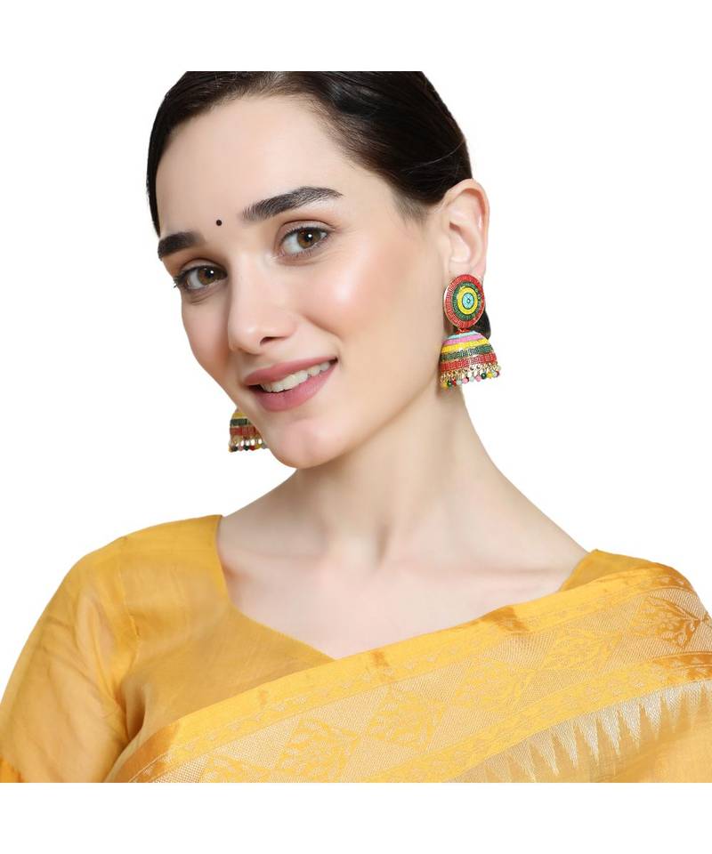 Enameled Multicolor Statement Jhumka Earring for Girls and Women