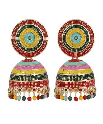 Enameled Multicolor Statement Jhumka Earring for Girls and Women 3