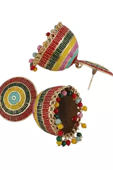 Enameled Multicolor Statement Jhumka Earring for Girls and Women