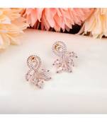 American Diamond Statement Rose Gold Stud Earring for Girls and Women