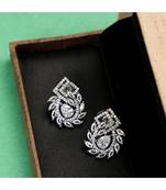 American Diamond Statement Silver Stud Earring for Girls and Women